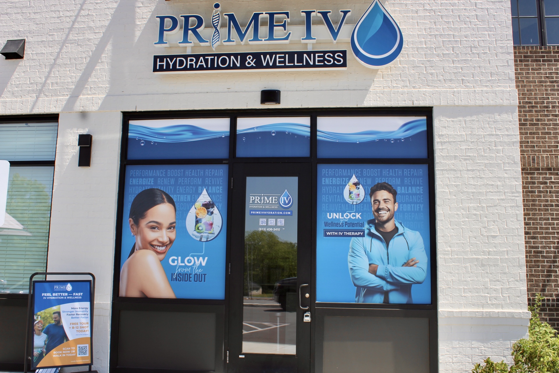 Exterior storefront of Prime IV Hydration & Wellness in Nolensville, TN